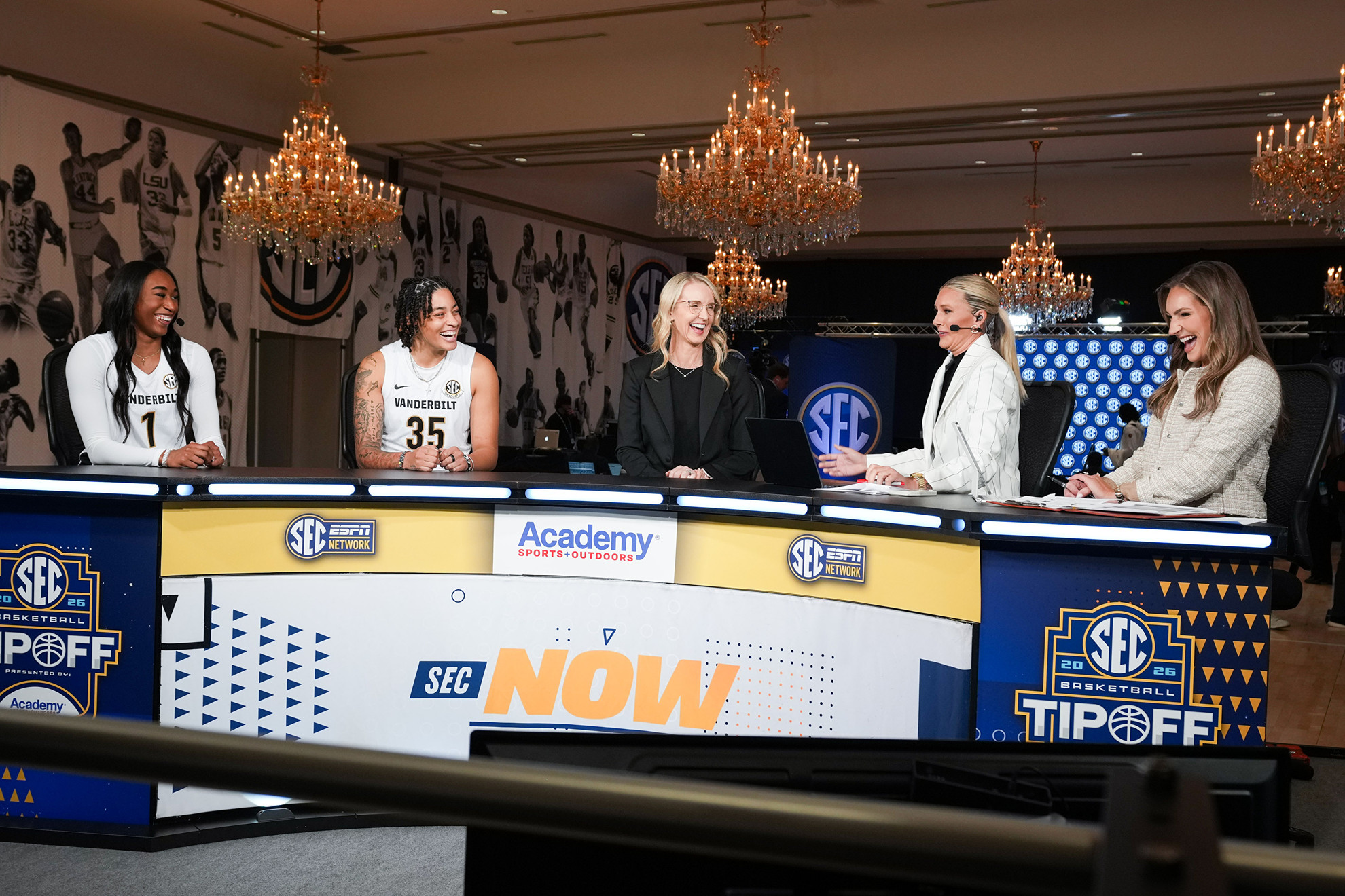 20251014- Vanderbilt Women's Basketball participates in SEC Basketball Media Day at the Grand Bohemian Hotel in Birmingham Al. Photo by Sam Jordan/ Vanderbilt Athletics