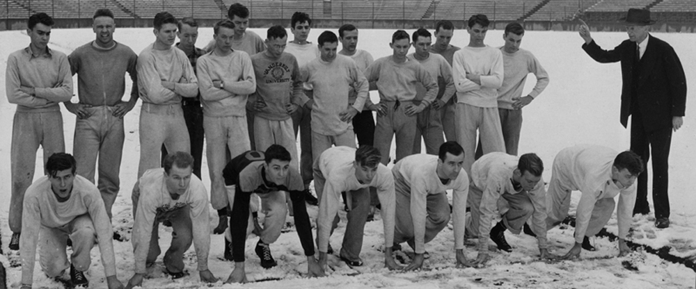 Anderson and track team in snow