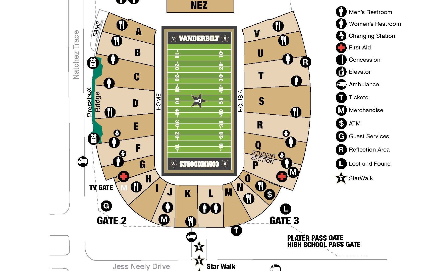 Vanderbilt University Football Stadium Seating Chart