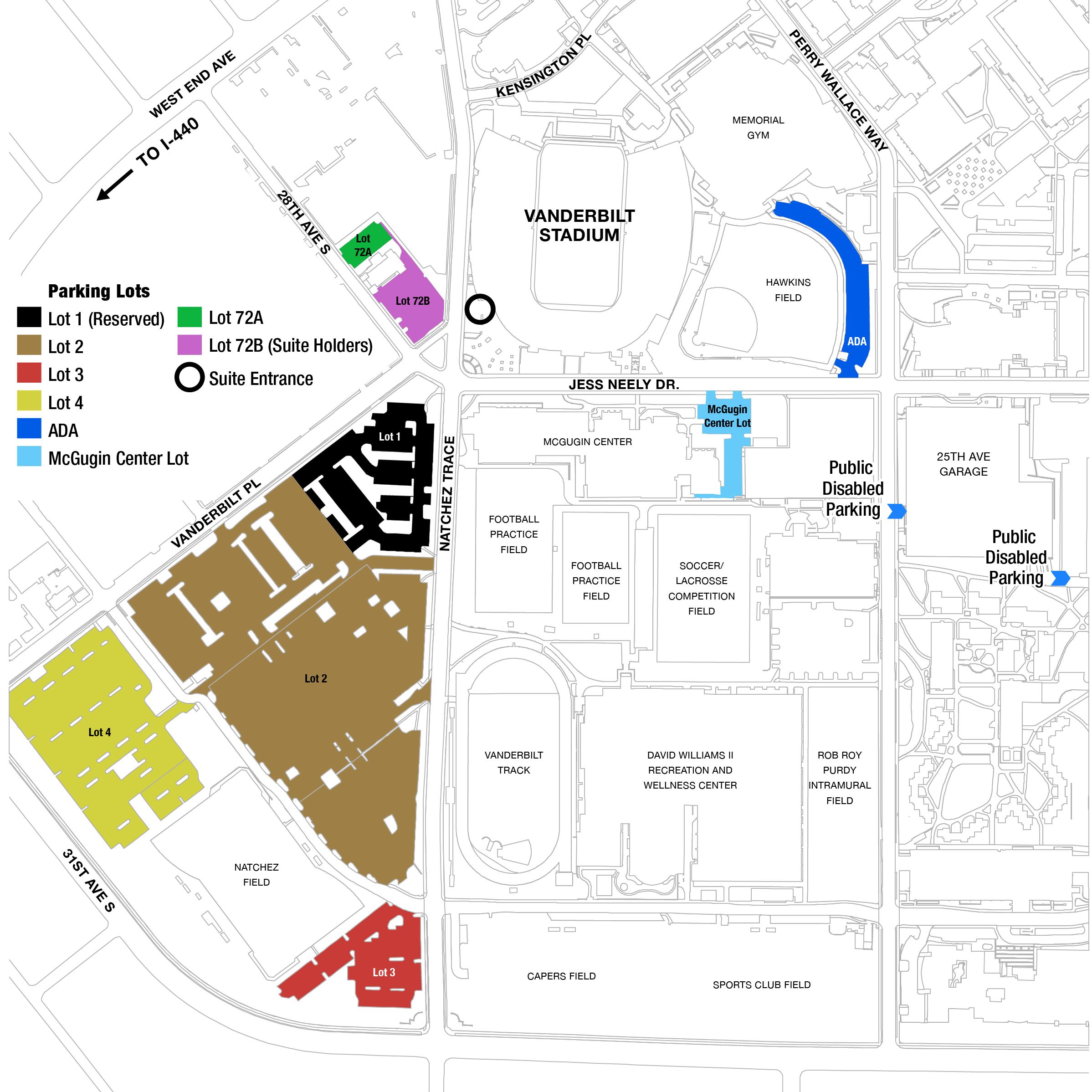 Vanderbilt Commodores Official Athletic Site Parking And Directions