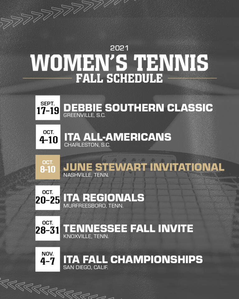 Vanderbilt Women's Tennis Set for Fall Season